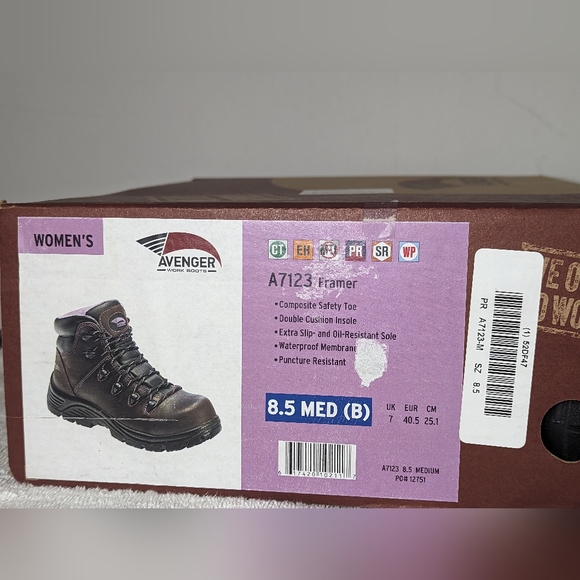 NWT Womens Avenger Composite Work Boots Framer A7123 8.5 M (B) EUC - Picture 2 of 9